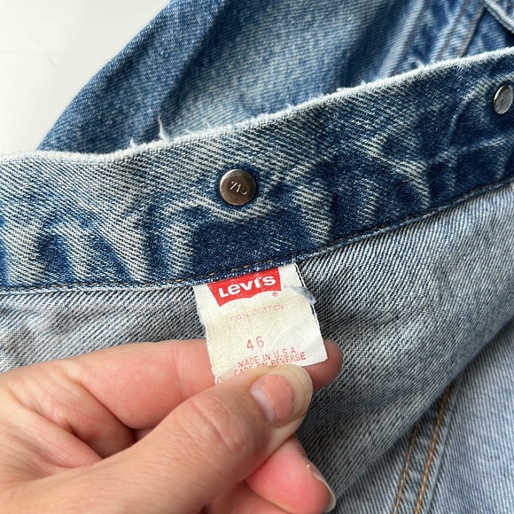 Levi’s 1980’s vintage distressed trucker jacket sz 46 - Picture 13 of 15